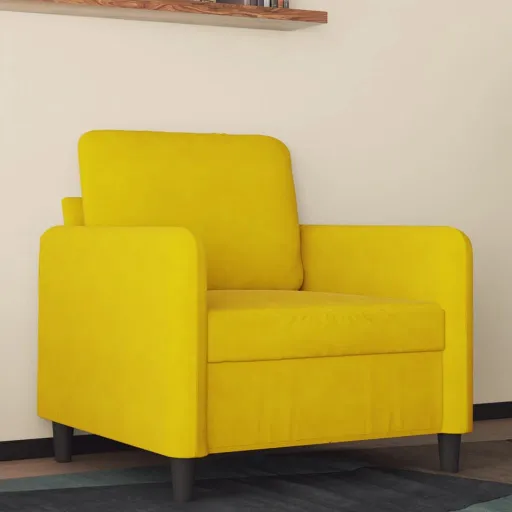 Poltrona 60 cm Veludo Amarelo