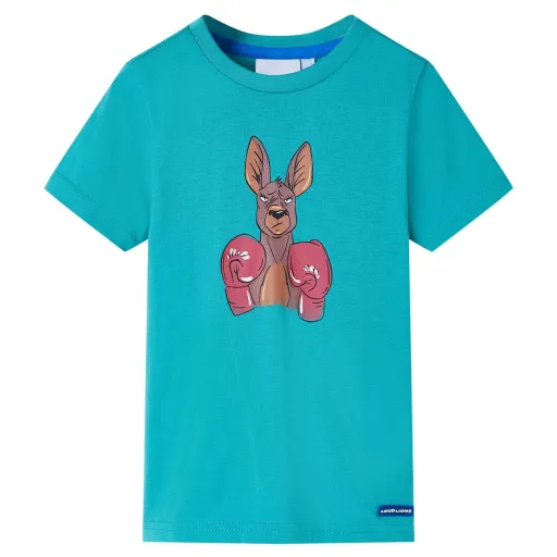 T-Shirt Infantil com Mangas Curtas Menta-Escuro 92