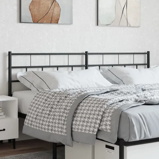 Cabeceira de Cama 180 cm Metal Preto