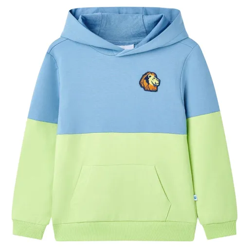 Sweatshirt para Criança com Capuz Azul e Amarelo-Claro 140