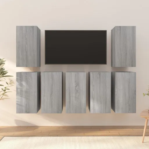 Móveis de TV   30,5x30x60 cm Derivados Madeira Cinza Sonoma (7 pcs)