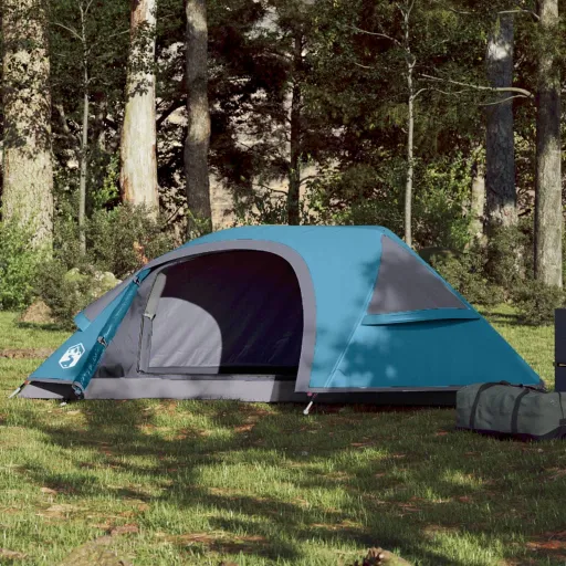 Tenda de Campismo Cúpula para 1 Pessoa Impermeável Azul