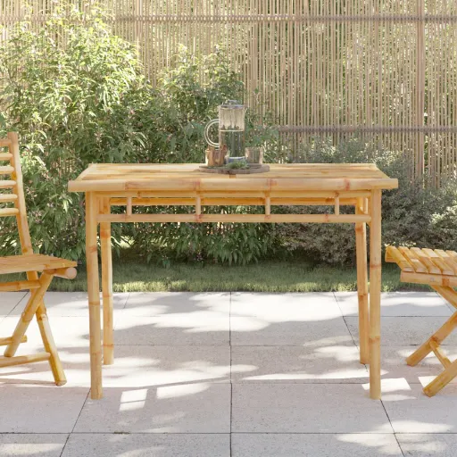 Mesa de Jantar para Jardim 110x55x75 cm Bambu