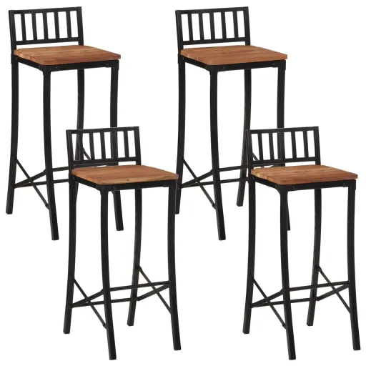 Cadeiras de Bar   Acácia Maciça (4 pcs)