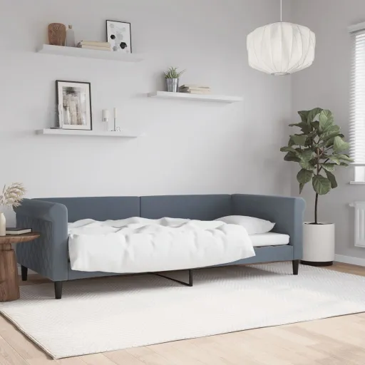 Sofá-Cama 90x200 cm Veludo Cinzento-Escuro