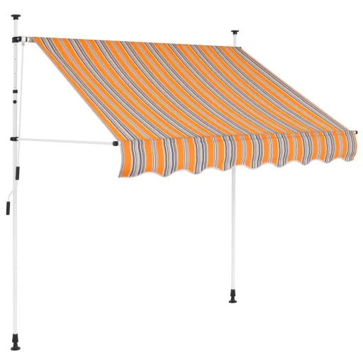 Toldo Retrátil Manual 100 cm Riscas Amarelas e Azuis