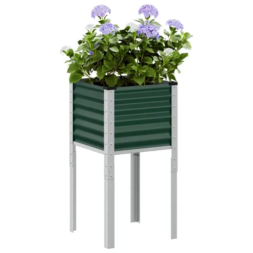 Vaso/Floreira de Jardim 45x45x88 cm Aço Verde