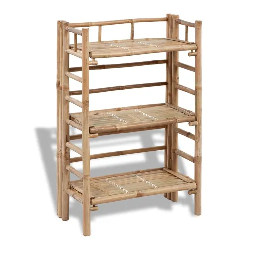 Rack para Plantas em Bambu 3 Níveis