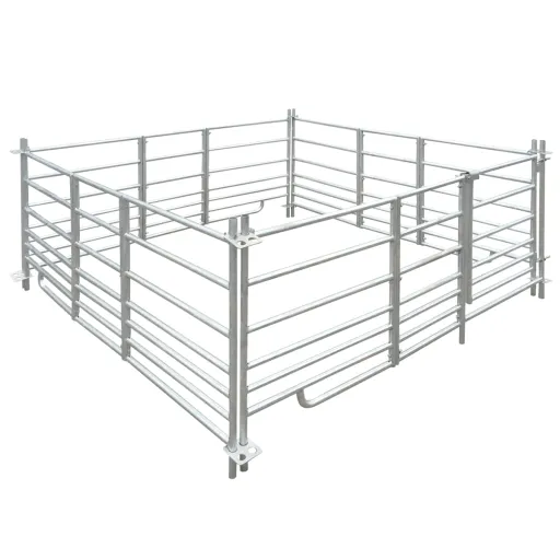 Curral/Recinto para Ovelhas c/ 4 Painéis Aço Galvanizado 183x183x92 cm