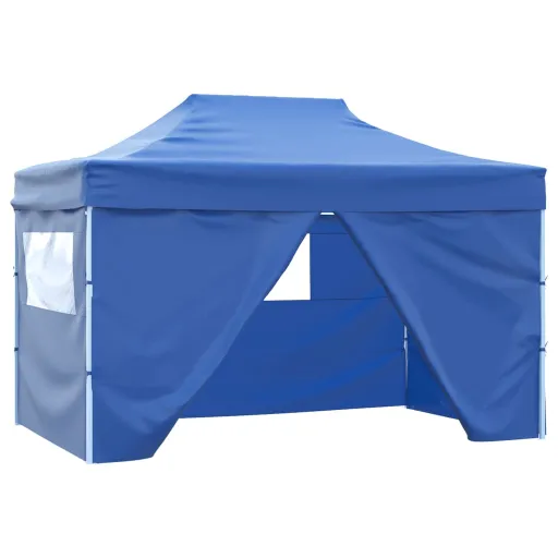 Tenda Pop-up Dobrável com 4 Paredes Laterais 3x4,5 m Azul