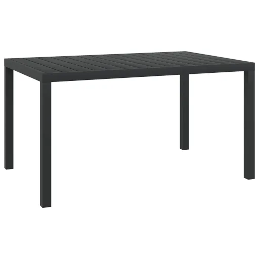 Mesa de Jardim em Alumínio e WPC 150x90x74 cm Preto