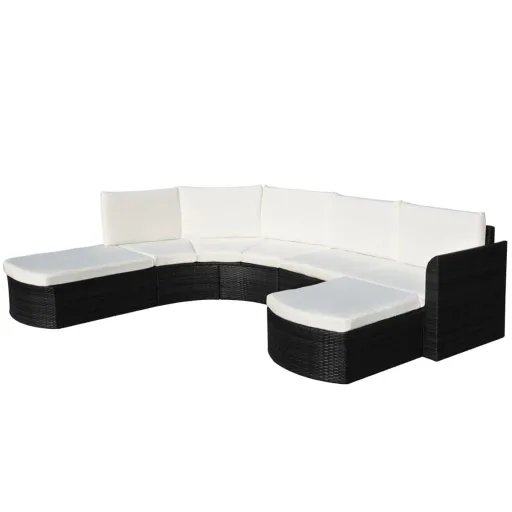 Conjunto de Sofás de Jardim   Vime Preto  (16 pcs)