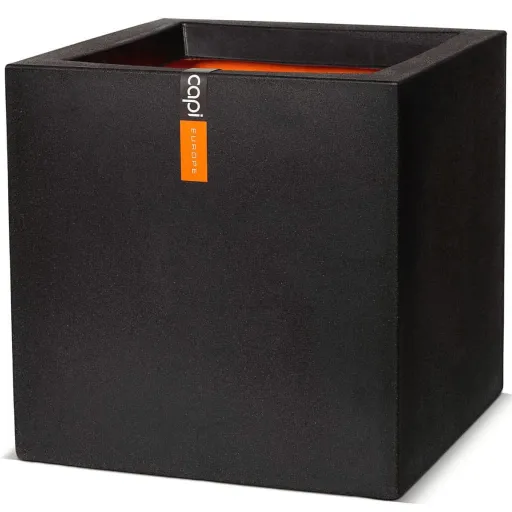 Capi Vaso Urban Smooth Quadrado 30x30x30 cm Preto KBL902