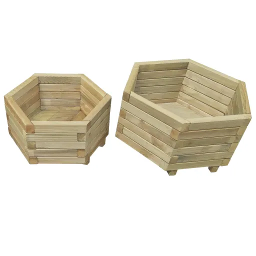 Conjunto Canteiro Elevado de Jardim   Pinho Impregnado (2 pcs)