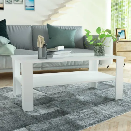 Mesa de Centro em Aglomerado 100x59x42 cm Branco