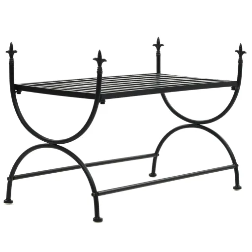 Banco Estilo Vintage Metal 83x42x55 cm Preto