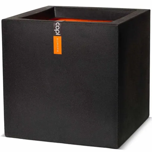 Capi Vaso Urban Smooth Quadrado 50x50x50 cm Preto KBL904