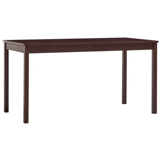 Mesa de Jantar 140x70x73 cm Madeira de Pinho Castanho-Escuro