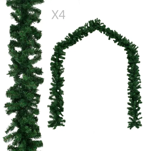 Grinalda de Natal   270 cm PVC Verde (4 pcs)