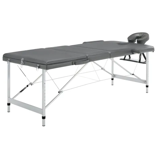 Mesa Massagens c/ 3 Zonas Estrutura Alumínio 186x68cm Antracite