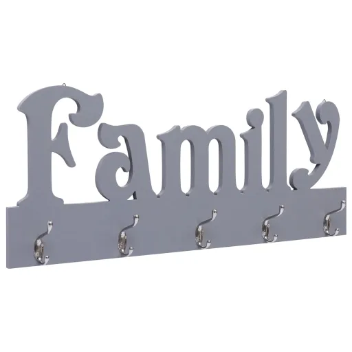 Cabide de Parede FAMILY 74x29,5 cm Cinzento