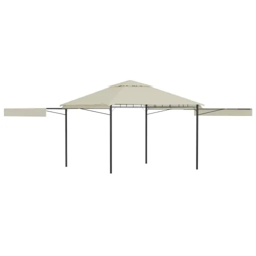 Gazebo com Toldos Duplos Extensíveis 3x3x2,75 m 180 g/m² Creme