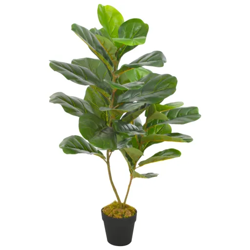 Planta Figo Folhas de Violino Artificial com Vaso 90 cm Verde