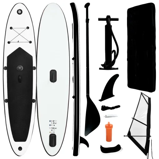 Conjunto Prancha Paddle SUP Insuflável c/ Vela Preto/Branco