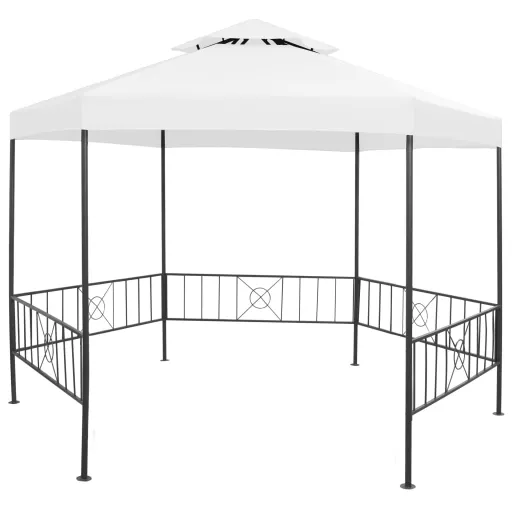 Gazebo de Jardim 323x275x265 cm 180 g/m² Branco