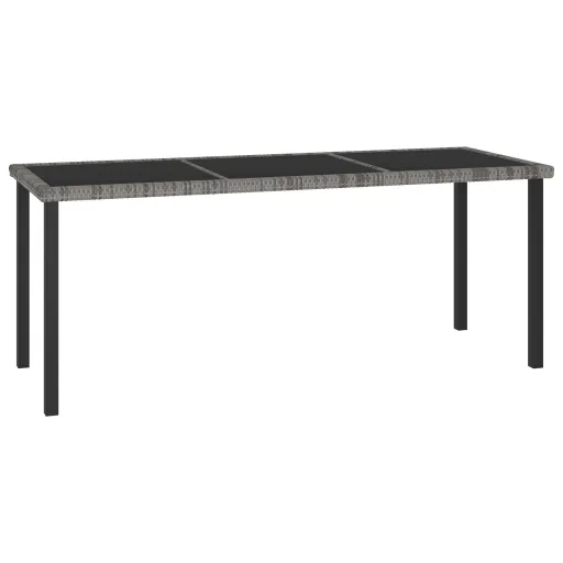 Mesa de Jantar para Jardim 180x70x73 cm Vime PE Cinzento