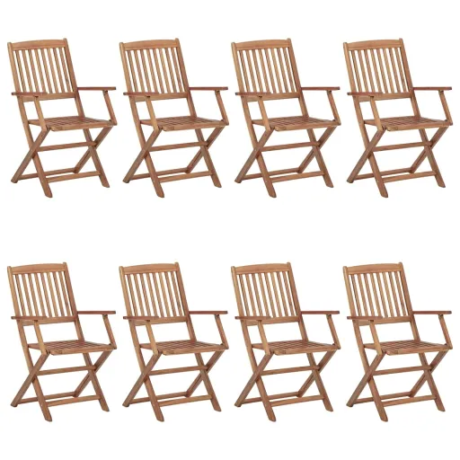 Cadeiras de Exterior Dobráveis   Madeira de Acácia Maciça (8 pcs)