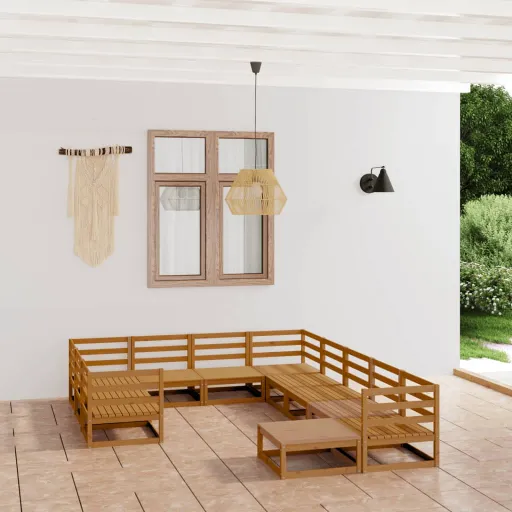 Conjunto Lounge de Jardim Pinho Maciço (11 pcs)