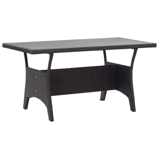 Mesa de Jardim 120x70x66 cm Vime PE Preto