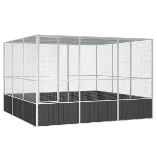 Gaiola Pássaros 302,5x324,5x211,5 cm Aço Galvanizado Antracite