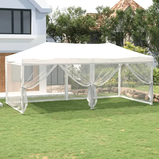 Tenda para Festas Dobrável com Paredes Laterais 3x6 m Branco