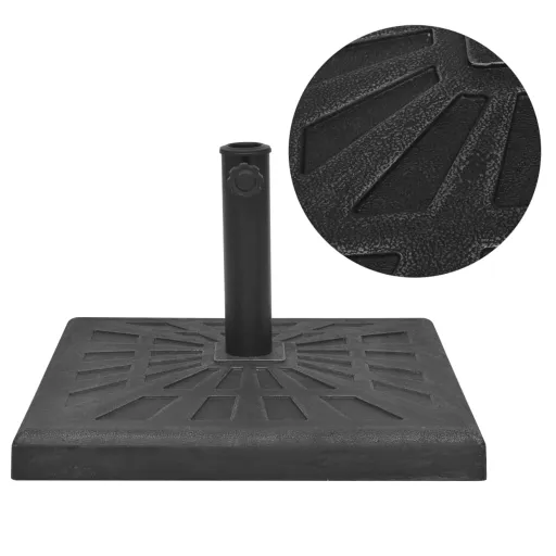 Base para Guarda-Sol em Resina Quadrado Preto 19 kg