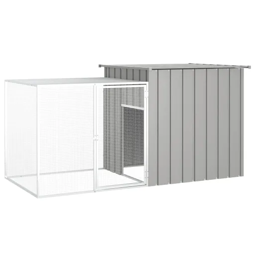 Gaiola p/ Coelhos 200x91x100 cm Aço Galvanizado Cinzento