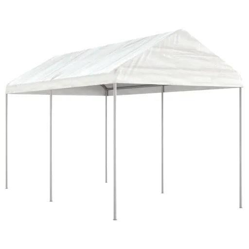 Gazebo com Telhado 4,46x2,28x2,69 m Polietileno Branco