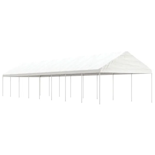 Gazebo com Telhado 17,84x4,08x3,22 m Polietileno Branco