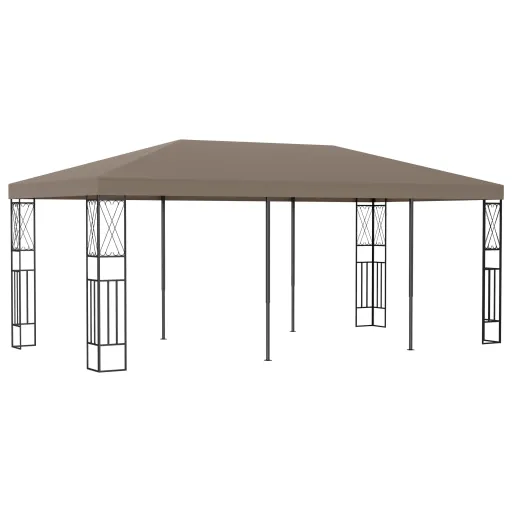 Gazebo 6x3 m Tecido Cinzento-Acastanhado