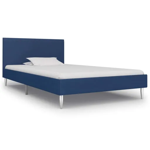 Estrutura de Cama 90x200 cm Tecido Azul