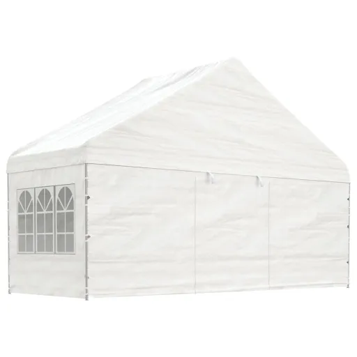 Gazebo com Telhado 5,88x2,23x3,75 m Polietileno Branco