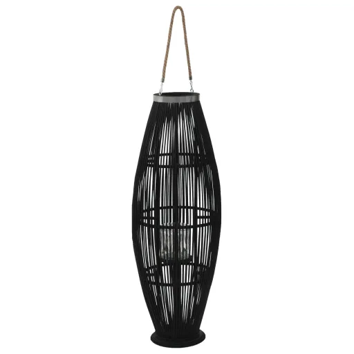 Suporte para Vela Suspenso em Bambu Preto 95 cm