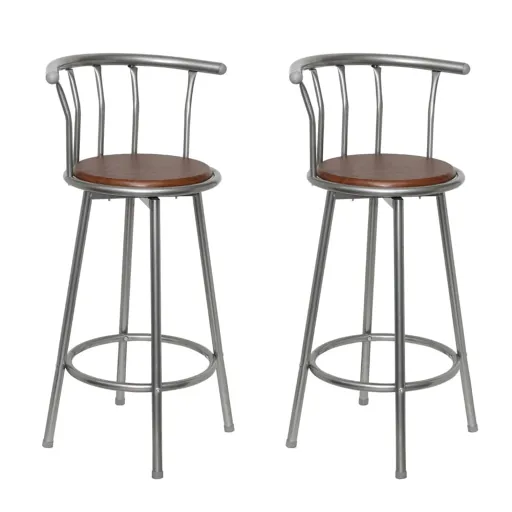 Bancos de Bar   Castanho Aço (2 pcs)