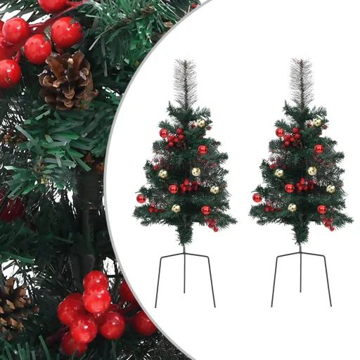 Árvores de Natal Artificiais de Exterior   76 cm PVC (2 pcs)