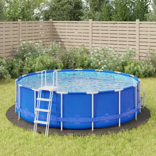 Pano para Chão de Piscinas Ø428 cm Poliéster Geotêxtil Cinza