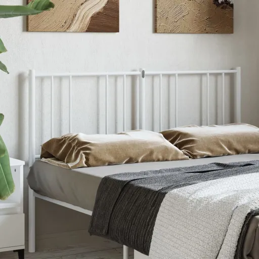 Cabeceira de Cama 135 cm Metal Branco