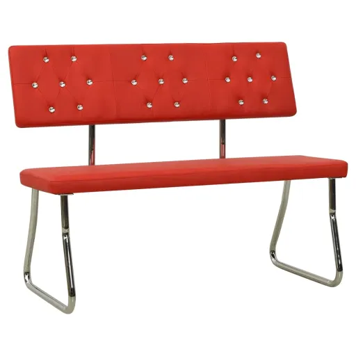 Banco 110 cm Couro Artificial Vermelho