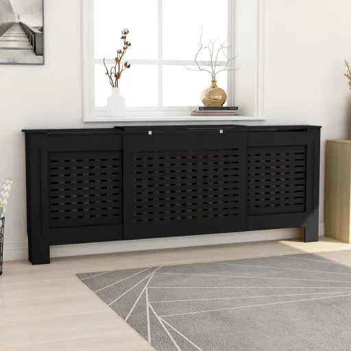 Cobertura de Radiador MDF 205 cm Preto