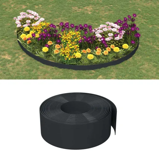 Borda de Jardim 10 m 20 cm Polietileno Preto